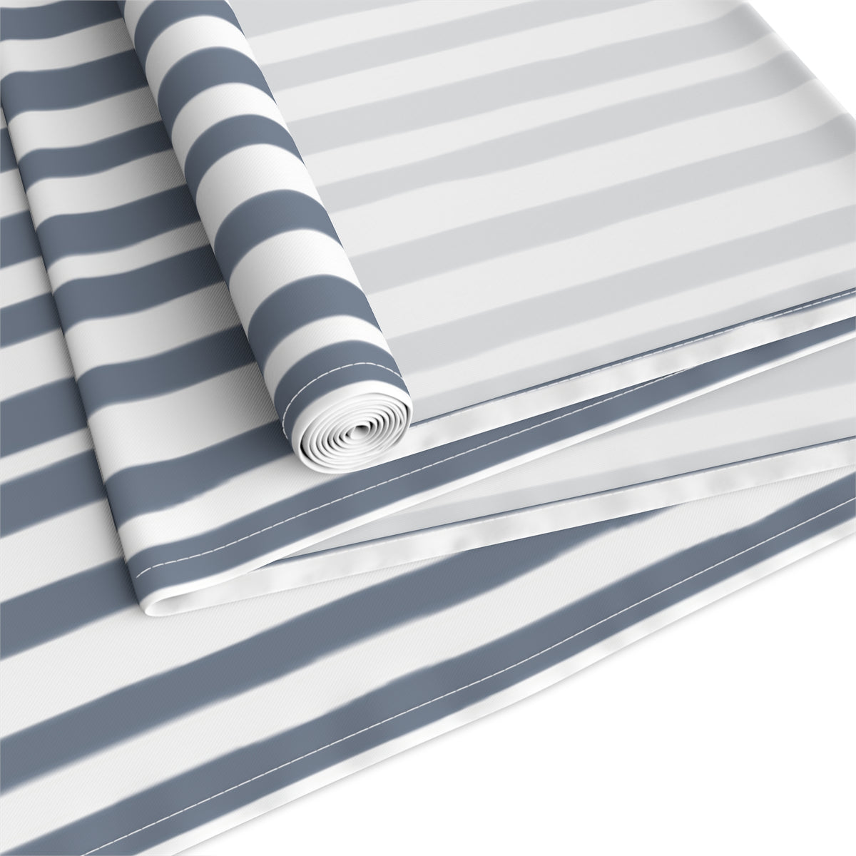 late Blue Hand Drawn Stripes Table Runner | Modern Farmhouse Dining Decor