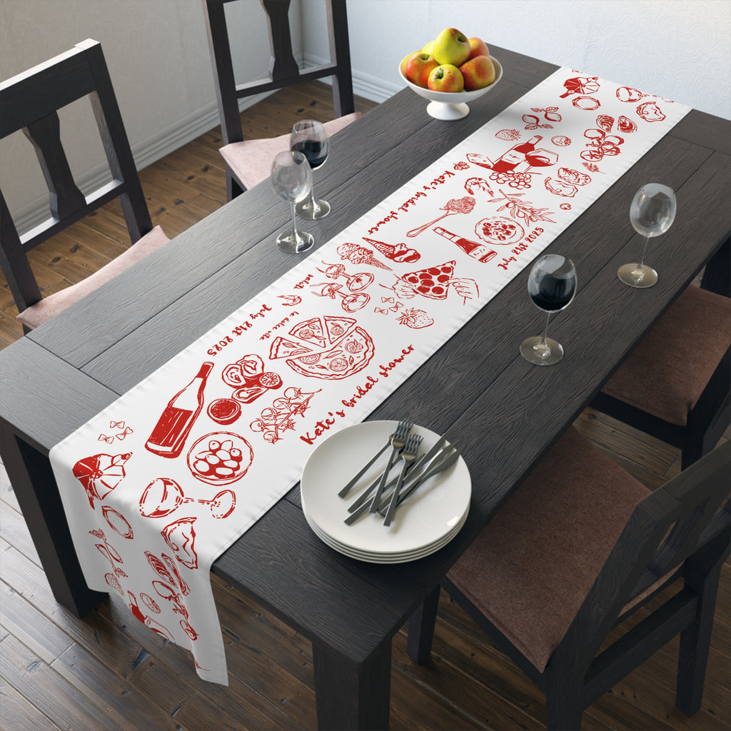 Italian Summer Custom Table Runner – Mediterranean Wedding & Dinner Decor
