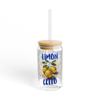 Limoncello Glass Coffee Cup, 16oz Sipper with Optional Glass Straw, Elegant Summer Drinkware, Home Bar & Bachelorette Party Essential