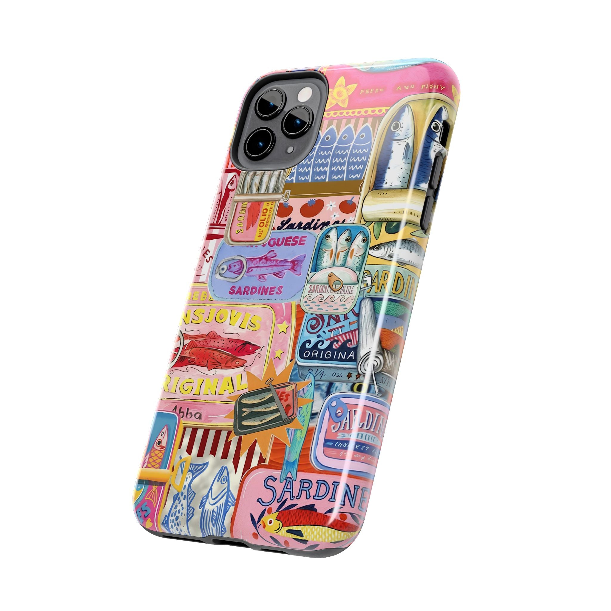 Sardines Fisherman Aesthetic Phone Case – Colorful Mediterranean Cover for iPhone & Samsung | Coastal Summer Sardine Illustration
