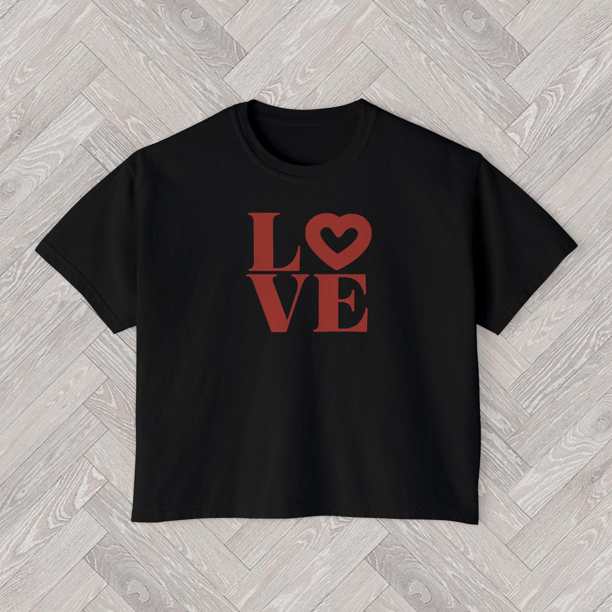 LOVE Heart Graphic T-Shirt – Women’s Boxy Comfort Colors 3023CL Tee
