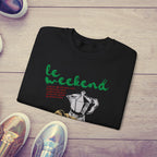 Le Weekend Sweatshirt, Cute French Coffee & Croissant Crewneck, Cozy Colorful Weekend Apparel for Coffee Lovers