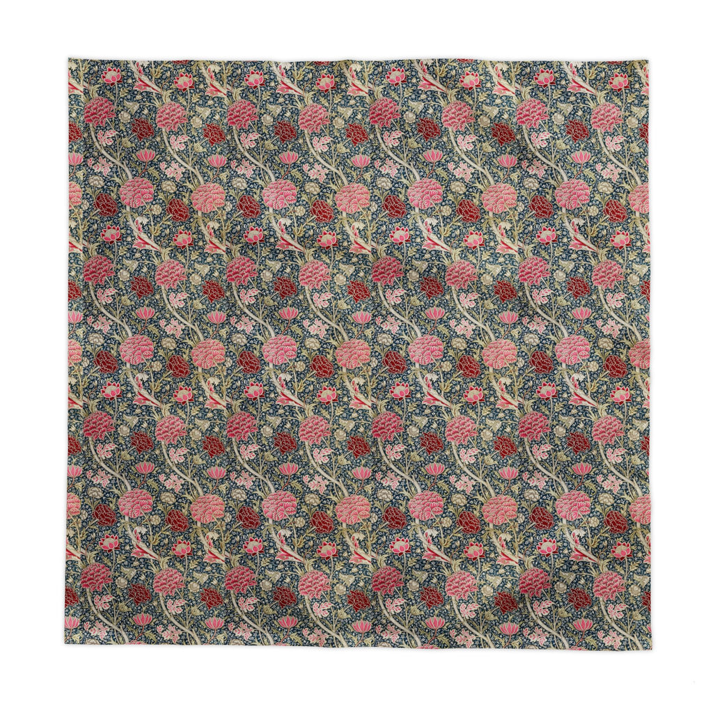 William Morris–Inspired Pink Tulip Tablecloth – Arts & Crafts Floral Dining Linen