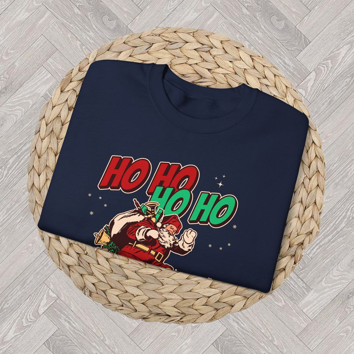 Country Christmas sweatshirt with Ho Ho Ho Y’all design for a cozy holiday outfit