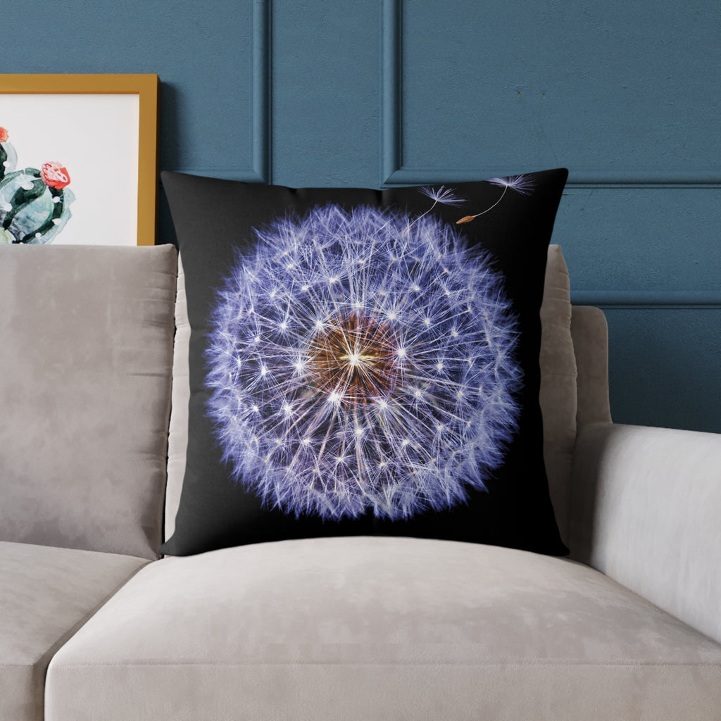 Detailed Dandelion Cushion – Nature-Inspired Design, 100% Polyester Canvas, Double-Sided Print, Available in 5 Sizes (16"x16", 18"x18", 20"x20", 24"x24", 26"x26")