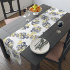 Watercolor Oysters Table Runner – Coastal Mediterranean Dining Decor