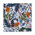 22x22 inch Mediterranean botanical cotton napkin displayed as a table setting accent