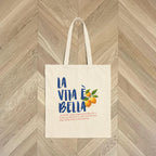 La Vita è Bella Lemon Tote Bag – Double-Sided Cotton Canvas Market Tote