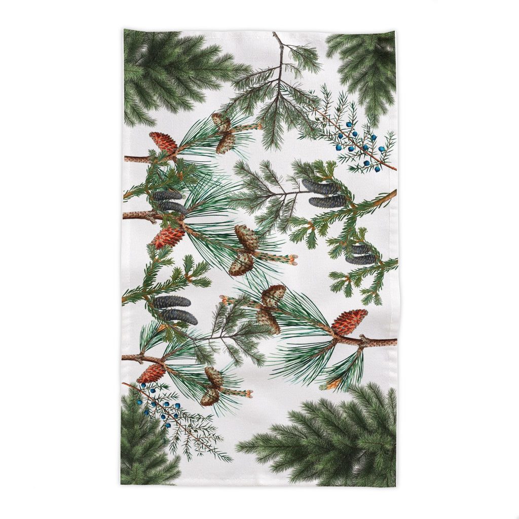 Evergreen Fern Tree Tablecloth – Rustic Forest-Inspired Cotton Linen for Nature & Outdoor Lovers