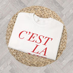 C’EST LA VIE Paris Sweatshirt – French Quote Crewneck | Minimalist Chic Cozy Fall Outfit | Gift for Her Travel & Paris Lovers