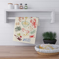 Italian Market Tea Towel – Cotton Kitchen Towel with Sardines & Lobster | Amalfi Coast Inspired, Fun Foodie Gift