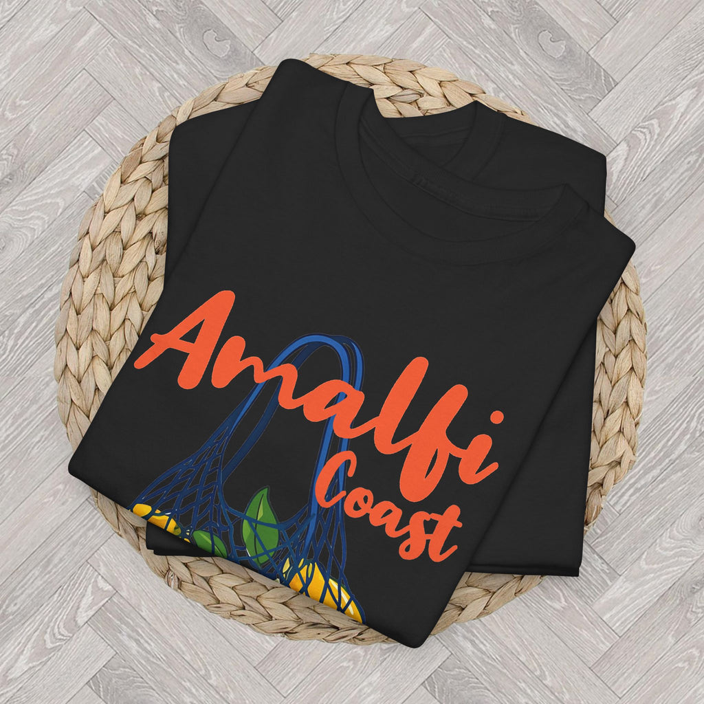 Amalfi Coast Lemoncello graphic tee for Italy lovers featuring a colorful lemon illustration and Mediterranean-inspired design