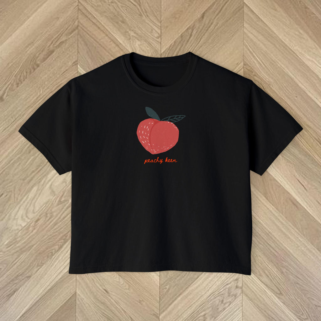 Peachy Keen Crop Shirt, Trendy Graphic Tee, Fun Summer Outfit, Tomato Girl Aesthetic, Trendy Gift for Her