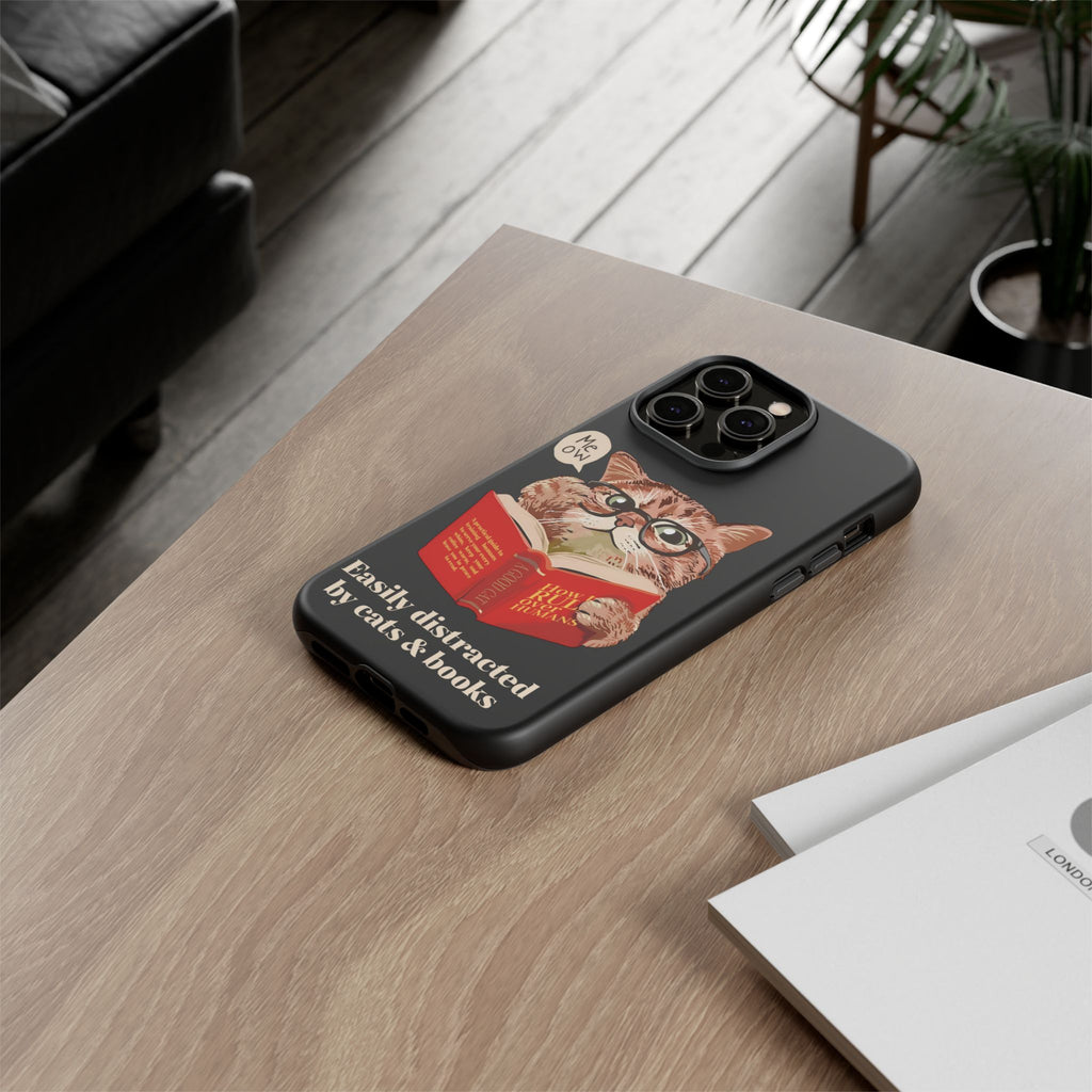 The Bookish Cat Phone Case – Easily Distracted by Cats & Books