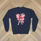 Kids festive Christmas sweatshirt candy cane design cozy holiday clothing