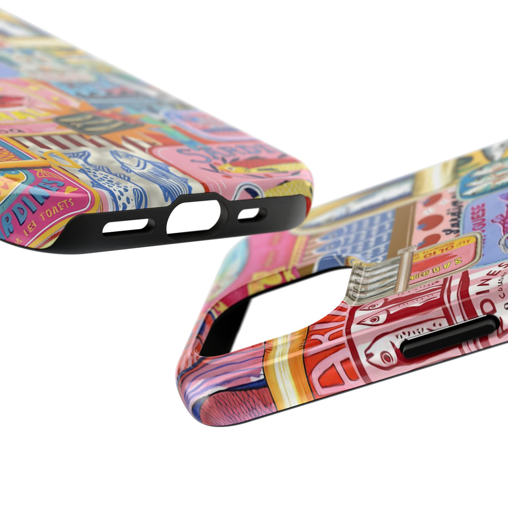 Sardines Fisherman Aesthetic Phone Case – Colorful Mediterranean Cover for iPhone & Samsung | Coastal Summer Sardine Illustration