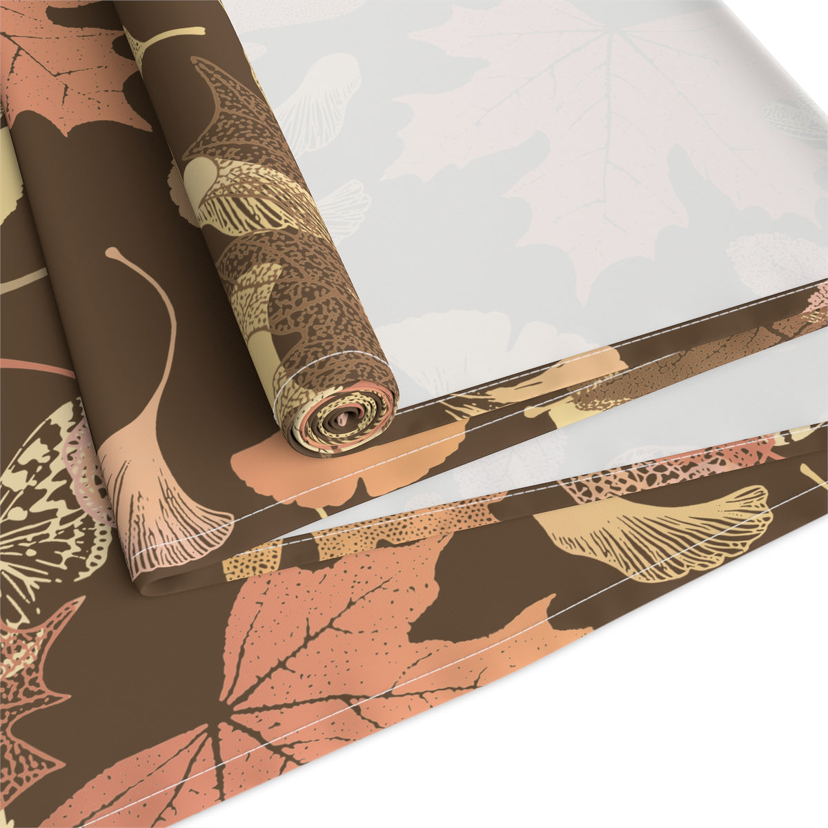 100% cotton twill fall leaves table runner with a soft textured finish