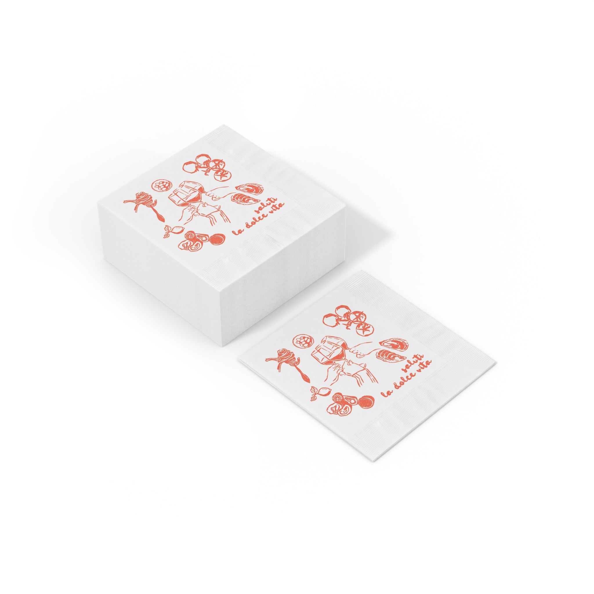 Custom luncheon napkin featuring an Italian Summer Party design, ideal for al fresco dining, receptions, and celebration tables.