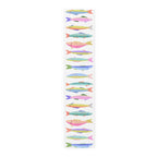 Colorful Sardine Illustration Table Runner – Bold Coastal Statement Table Linen