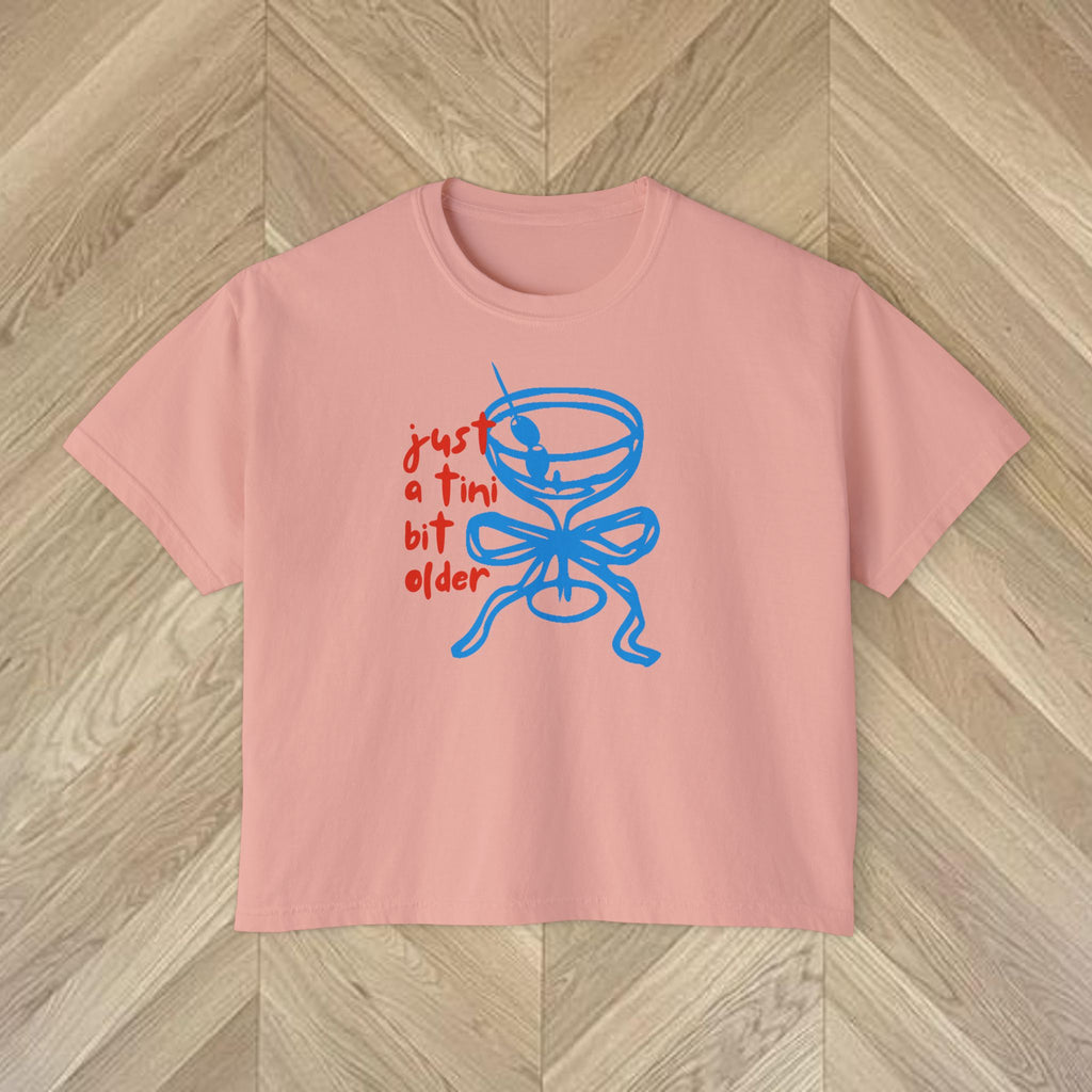 Just A Tini Bit Older Crop Top | Funny 30th Birthday Shirt For Women | Y2K Tee | Dirty Martini Aesthetic Party Girl Gift | Graphic Shirt