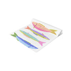Colorful Sardine Illustration Table Runner – Bold Coastal Statement Table Linen