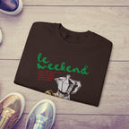 Le Weekend Sweatshirt, Cute French Coffee & Croissant Crewneck, Cozy Colorful Weekend Apparel for Coffee Lovers