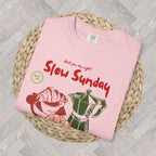 Slow Sunday Brunch Club Light Pink T-shirt for coffee runs, brunch dates and weekends