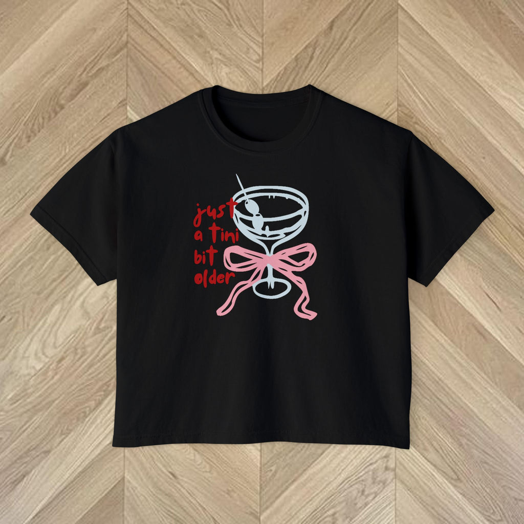 Just A Tini Bit Older Crop Top | Funny 30th Birthday Shirt For Women | Y2K Tee | Dirty Martini Aesthetic Party Girl Gift | Graphic Shirt