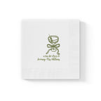 Personalized cocktail napkin for a martini-themed party, ideal for engagement parties, wedding receptions, and signature drink bars.