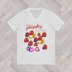 Pomodori Italian Tomato V-Neck Shirt – Bella+Canvas 3005 Women’s Casual Graphic Tee | Tomato Girl Summer | Italian Market Inspired Top