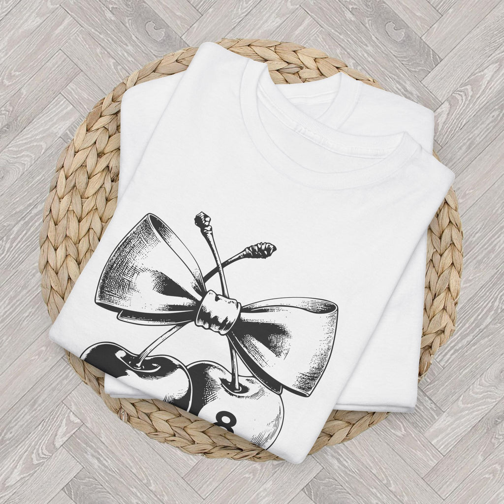 Lucky Cherries Shirt | Vintage 8 Ball Graphic Tee | Trendy Cherry Aesthetic Top for Summer Style