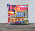 Sardines Vintage-Inspired Pillow | 22"x22" Cushion for Coastal Living
