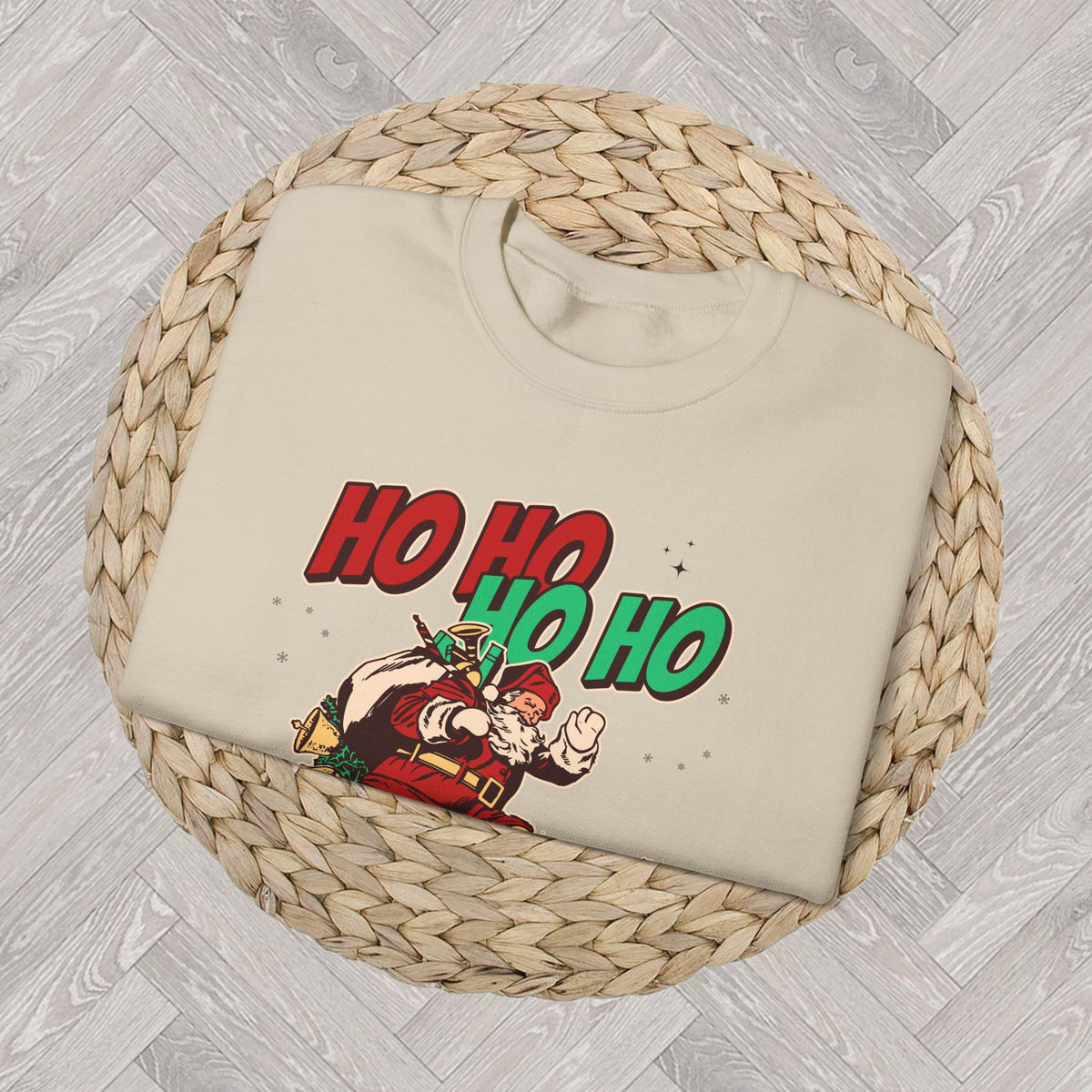 Folded Vintage-inspired Southern Christmas crewneck for women and holiday lovers