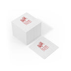 Custom holiday cocktail napkin personalized with a name and event date for Christmas parties, weddings, and festive celebrations.