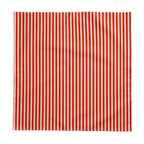 Detail of the classic red and white stripes on the cotton tablecloth