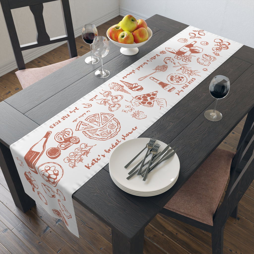 Italian Summer Custom Table Runner – Mediterranean Wedding & Dinner Decor