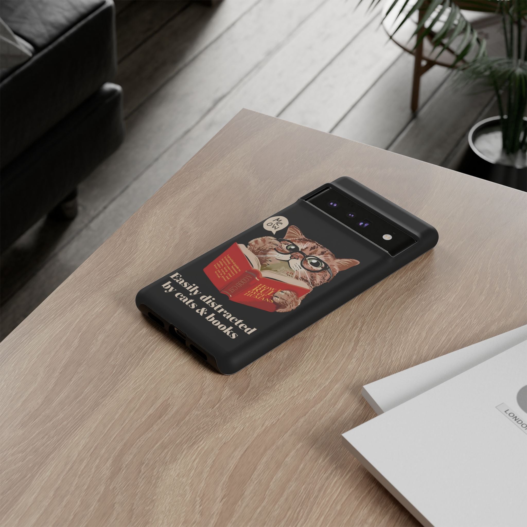 The Bookish Cat Phone Case – Easily Distracted by Cats & Books