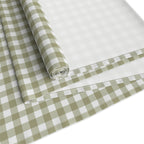 Sage Green Gingham Table Runner – Classic Checkered Farmhouse Table Linen, Cotton Twill or Polyester