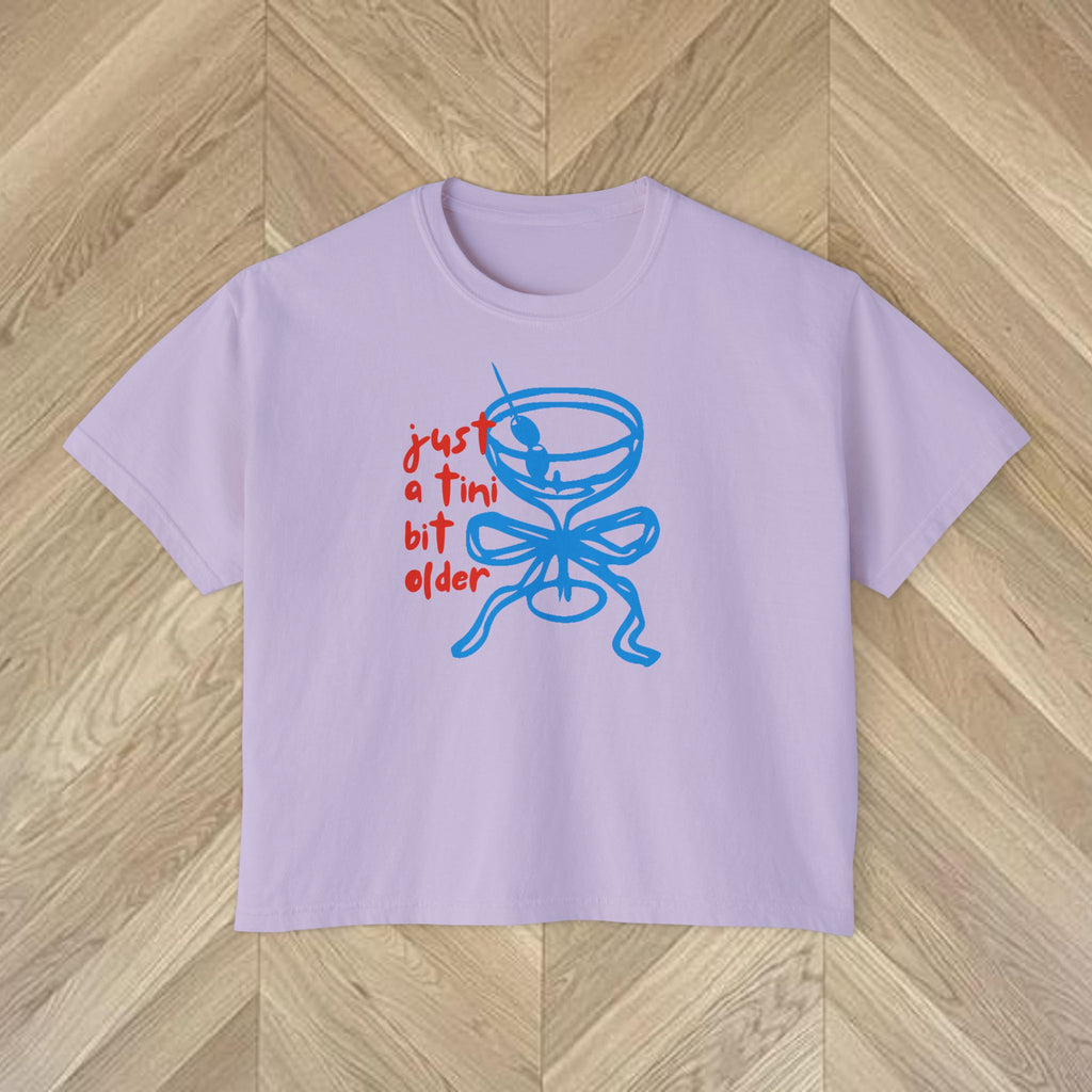 Just A Tini Bit Older Crop Top | Funny 30th Birthday Shirt For Women | Y2K Tee | Dirty Martini Aesthetic Party Girl Gift | Graphic Shirt
