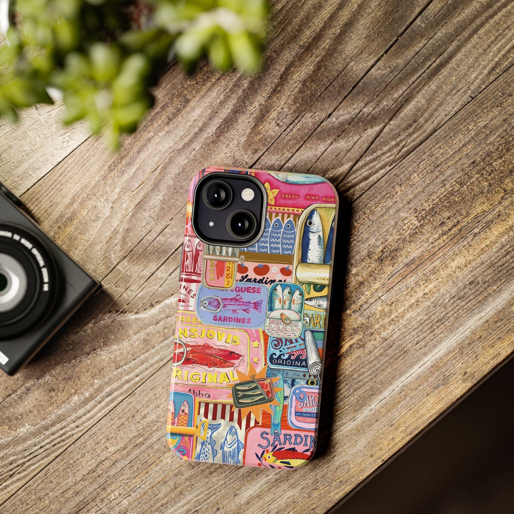 Sardines Fisherman Aesthetic Phone Case – Colorful Mediterranean Cover for iPhone & Samsung | Coastal Summer Sardine Illustration