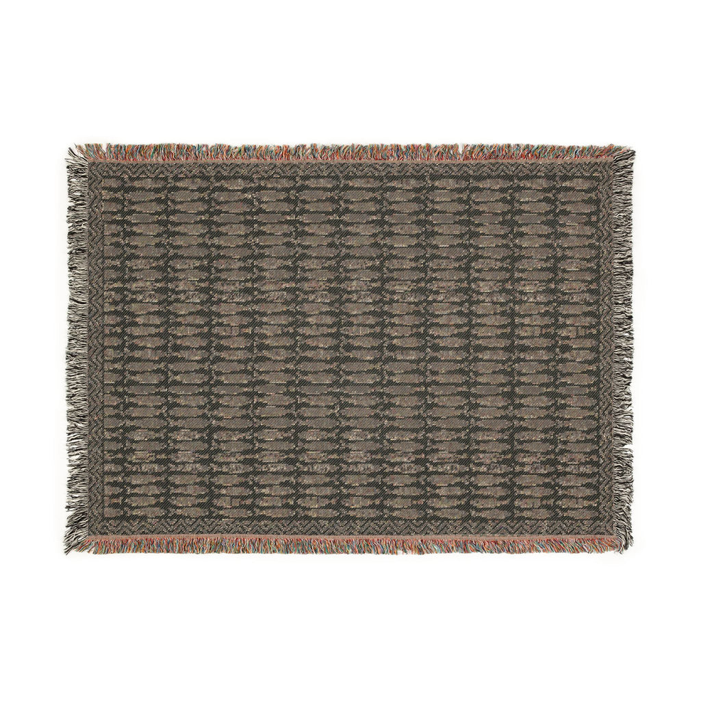 Blue Fish Woven Blanket – 100% Cotton Coastal Throw Blanket with Ocean Fish Pattern, Boho Beach Decor & Fringed Edges