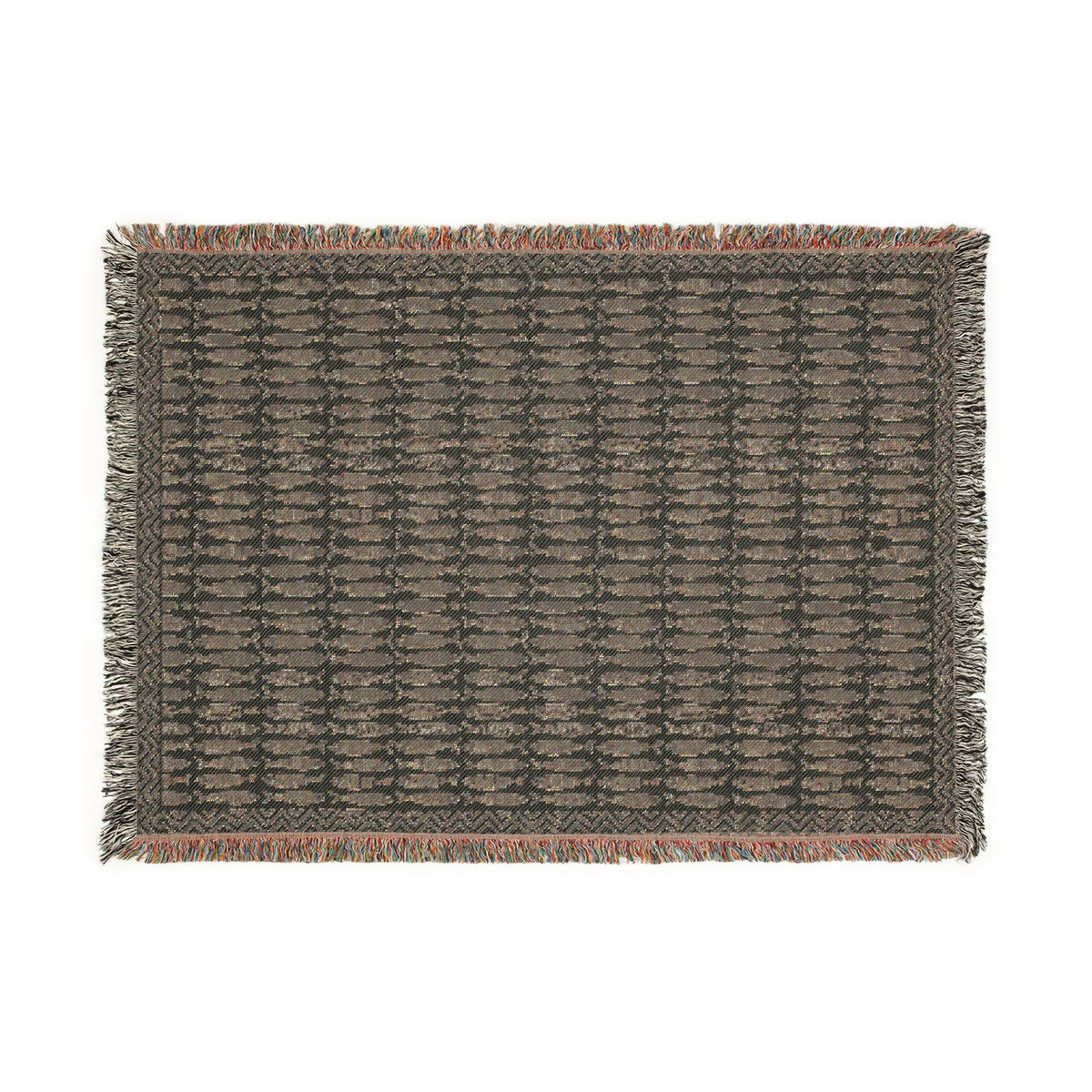 Blue Fish Woven Blanket – 100% Cotton Coastal Throw Blanket with Ocean Fish Pattern, Boho Beach Decor & Fringed Edges