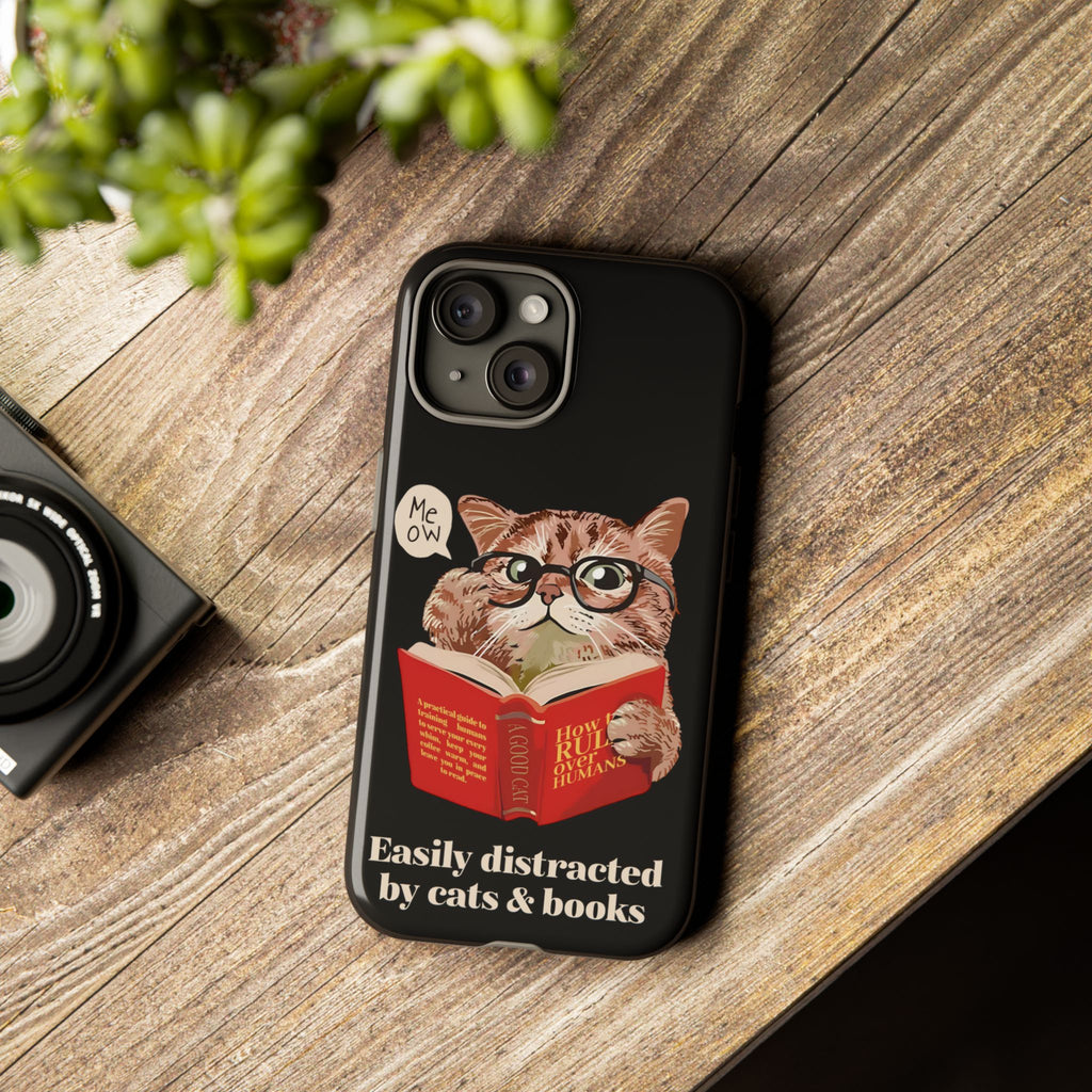 The Bookish Cat Phone Case – Easily Distracted by Cats & Books
