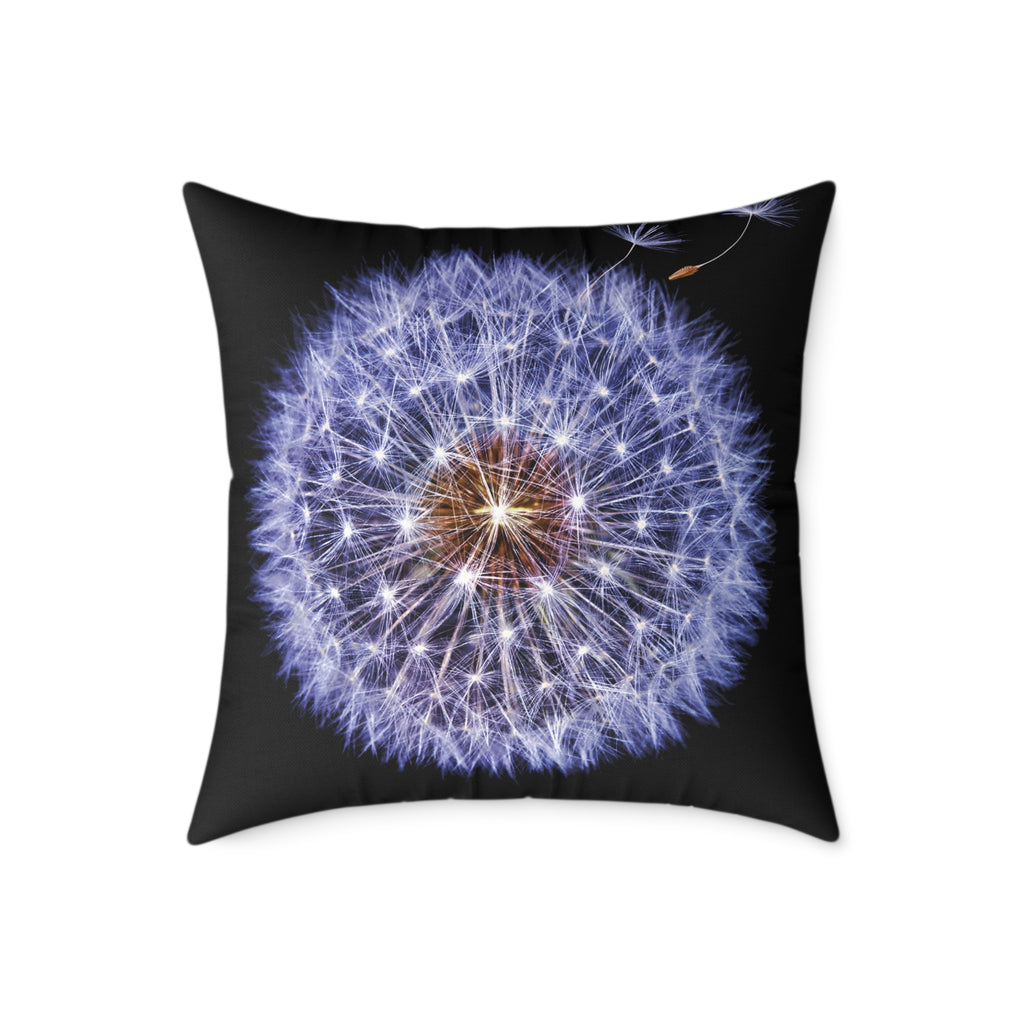 Detailed Dandelion Cushion – Nature-Inspired Design, 100% Polyester Canvas, Double-Sided Print, Available in 5 Sizes (16"x16", 18"x18", 20"x20", 24"x24", 26"x26")