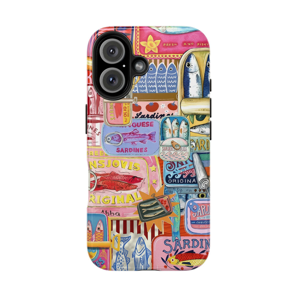 Sardines Fisherman Aesthetic Phone Case – Colorful Mediterranean Cover for iPhone & Samsung | Coastal Summer Sardine Illustration