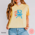 Yellow 'Just A Tini Bit Older' crop top featuring a fun martini graphic, perfect for a 30th birthday party.