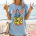 talian lemon graphic t-shirt featuring Amalfi Coast lettering, lemoncello artwork, and a white cotton Gildan 5000 shirt
