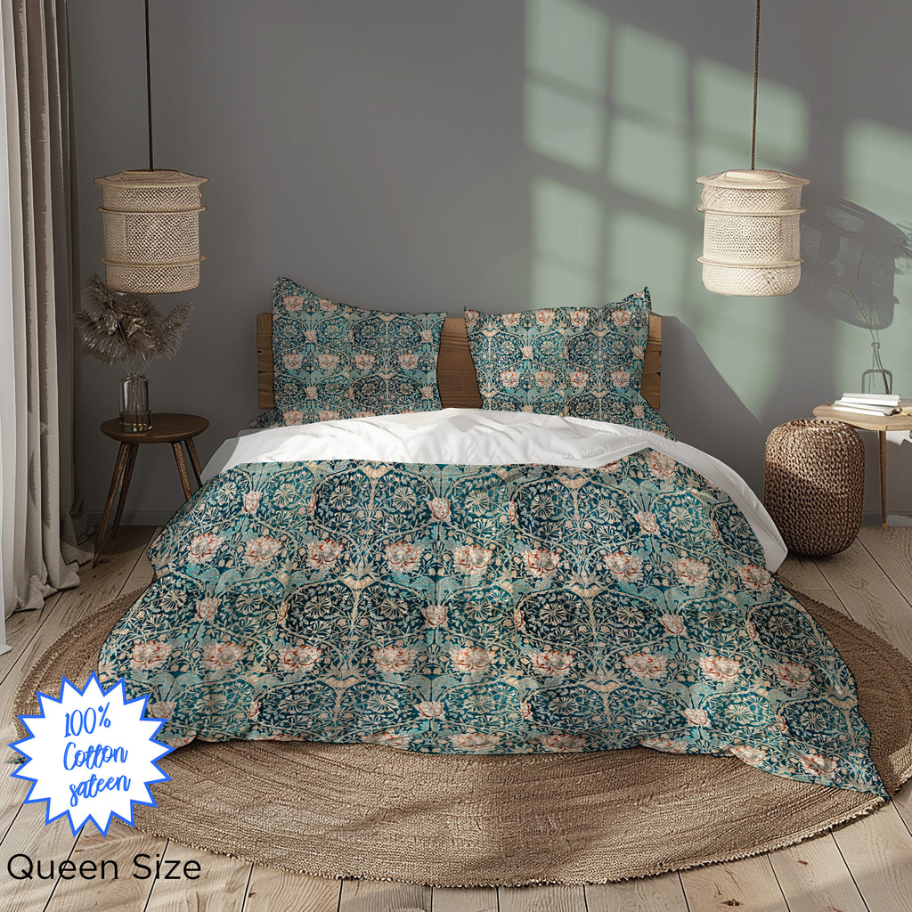 Art Nouveau Tulip Pattern Pillowcase Set – Luxury Bedding for Queen/King Beds