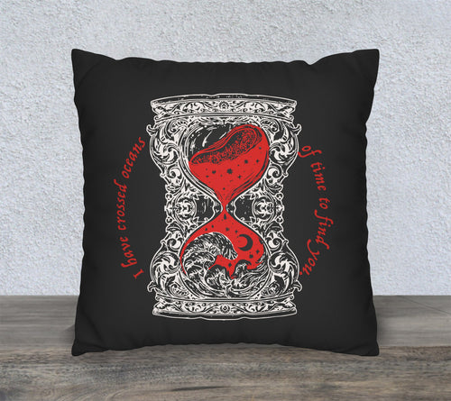 Double-sided Dracula cushion cover with vintage-inspired vampire artwork and intricate gothic detailing.