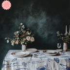 Italian Summer Tablecloth – 100% Cotton Twill Mediterranean Food Illustration Table Linen